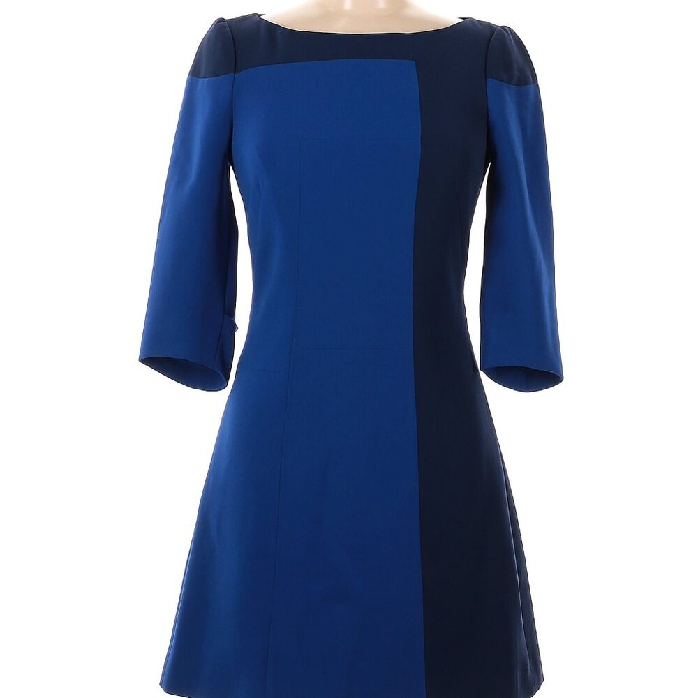 Karen Millen Blue/Navy Color Block Dress, Size 6